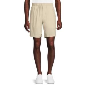 Theory Men’s Glenn Solid Beige Nylon Shorts Elastic Waist Size XL‎